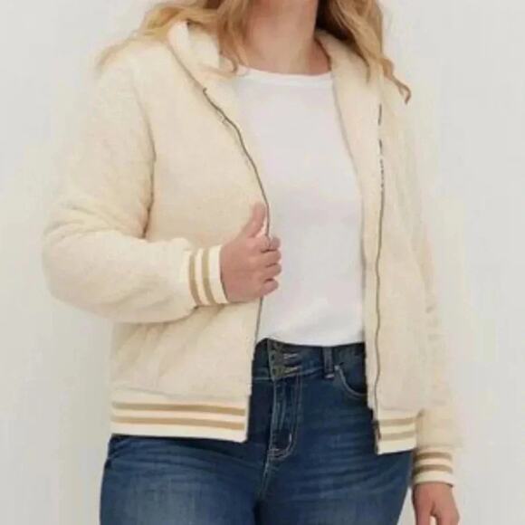 Torrid womens fuzzy jacket hoodie full zip cozycore lightweight plus size - Picture 1 of 13